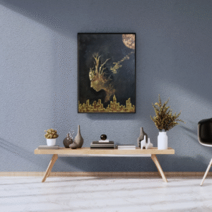 Grey and Beige 3D Modern Wall Frame Instagram Post
